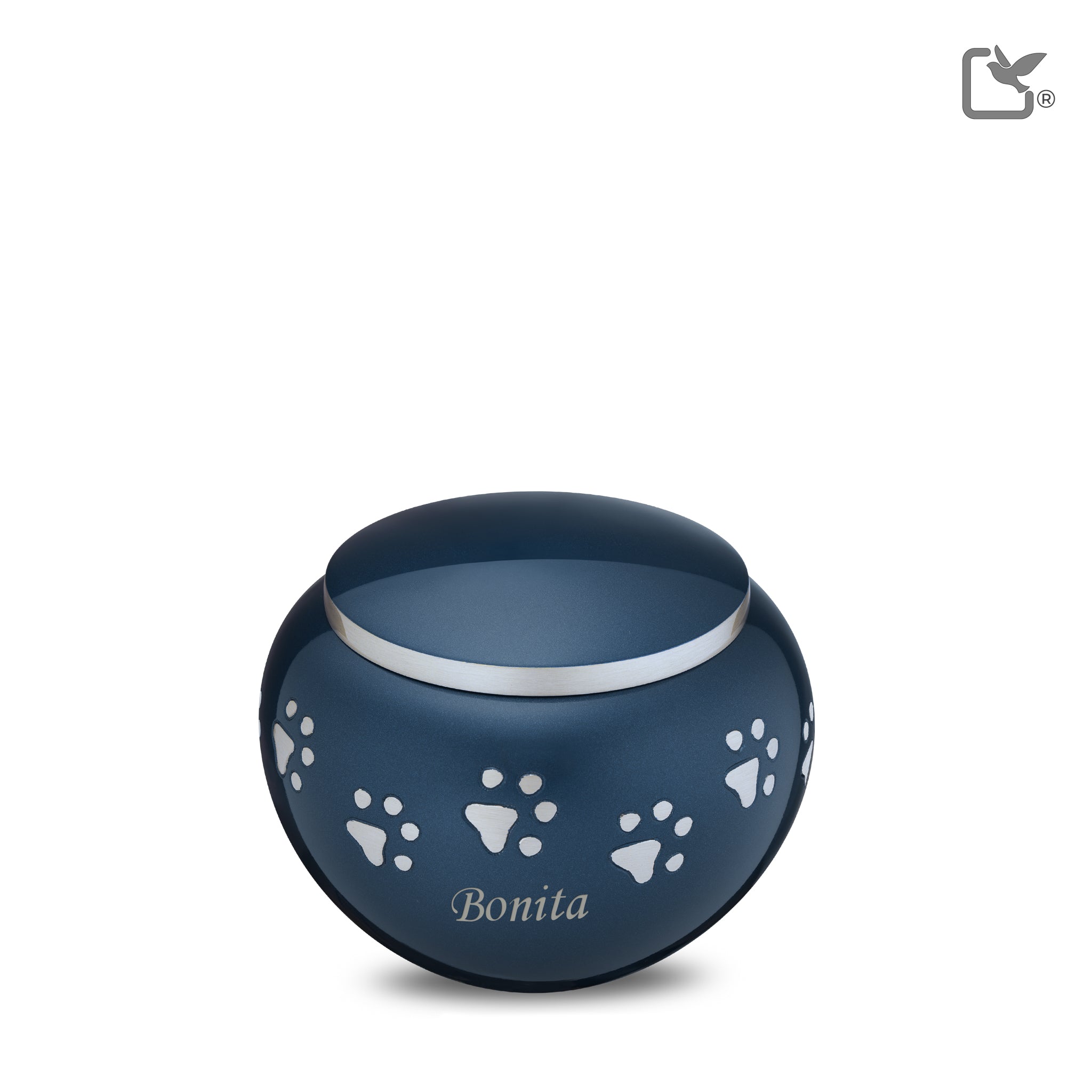 Metalen dierenurn - Klassiek Rond blauw - 0,51 Liter Metalen dierenurn - Klassiek Rond blauw - 0,51 Liter