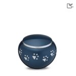 Metalen dierenurn - Klassiek Rond blauw - 0,51 Liter