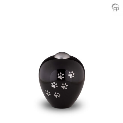Metalen dierenurn - klein Amore zilver - 0,80 Liter