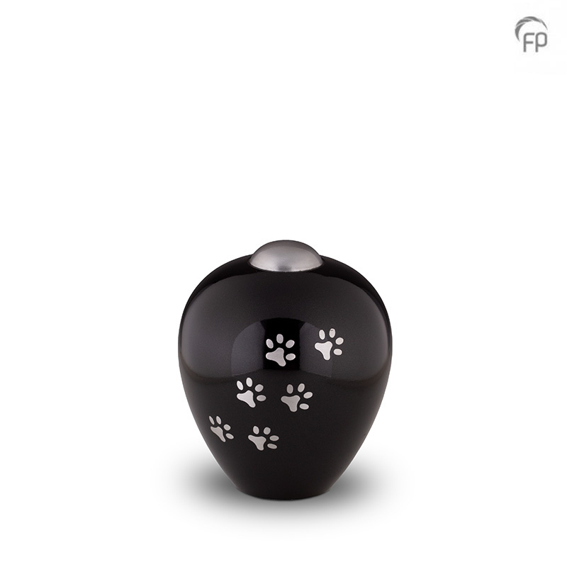 Metalen dierenurn - klein Amore zilver - 0,80 Liter Metalen dierenurn - klein Amore zilver - 0,80 Liter