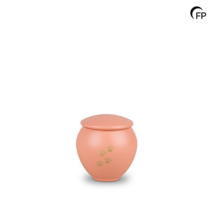Metalen dierenurn - klein Peach Sunset goud - 0,40 Liter