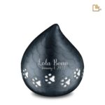 Metalen dierenurn - LoveDrop antraciet - 1,11 Liter