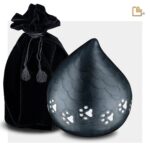 Metalen dierenurn - LoveDrop antraciet - 1,90 Liter