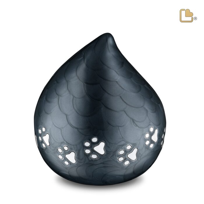 Metalen dierenurn - LoveDrop antraciet - 1,90 Liter