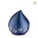 Metalen dierenurn - LoveDrop blauw - 1,11 Liter