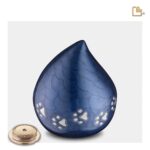 Metalen dierenurn - LoveDrop blauw - 1,11 Liter