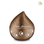 Metalen dierenurn - LoveDrop brons - 1,11 Liter
