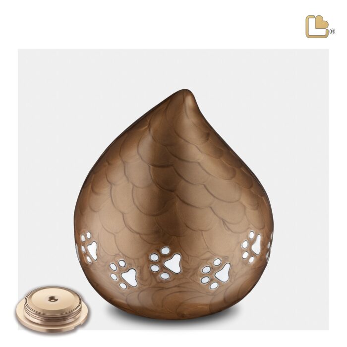 Metalen dierenurn - LoveDrop brons - 1,90 Liter