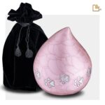 Metalen dierenurn - LoveDrop roze - 1,11 Liter