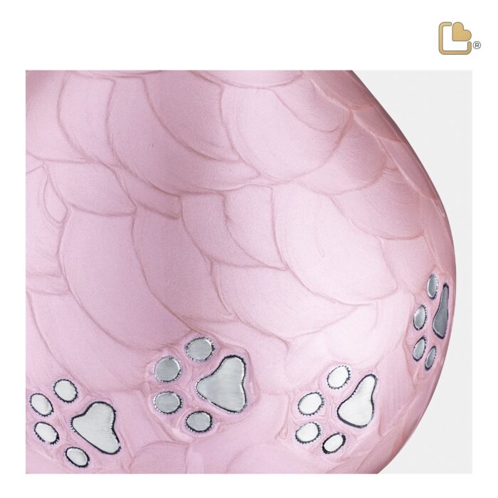 Metalen dierenurn - LoveDrop roze - 1,11 Liter