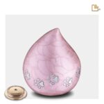 Metalen dierenurn - LoveDrop roze - 1,11 Liter