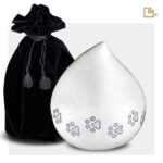 Metalen dierenurn - LoveDrop wit - 1,90 Liter