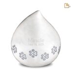 Metalen dierenurn - LoveDrop wit - 1,90 Liter