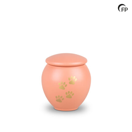 Metalen dierenurn - medium Peach Sunset goud - 0,70 Liter