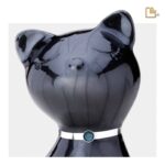 Metalen dierenurn - PrincessCat w Crystal antraciet - 0,62 Liter