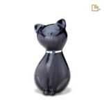 Metalen dierenurn - PrincessCat w Crystal antraciet - 0,62 Liter
