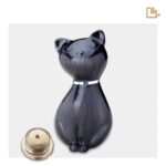 Metalen dierenurn - PrincessCat w Crystal antraciet - 0,62 Liter