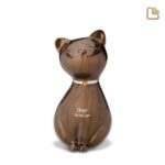 Metalen dierenurn - PrincessCat w Crystal brons - 0,62 Liter