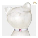 Metalen dierenurn - PrincessCat w Crystal wit - 0,62 Liter