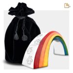 Metalen dierenurn - Rainbow zilver - 0,70 Liter