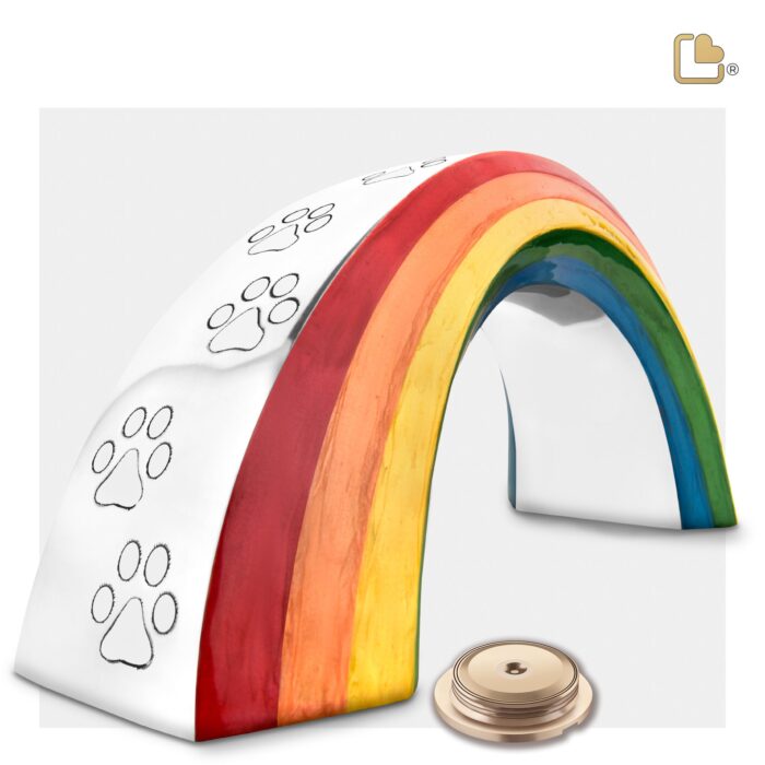 Metalen dierenurn - Rainbow zilver - 0,70 Liter