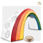 Metalen dierenurn - Rainbow zilver - 1,36 Liter