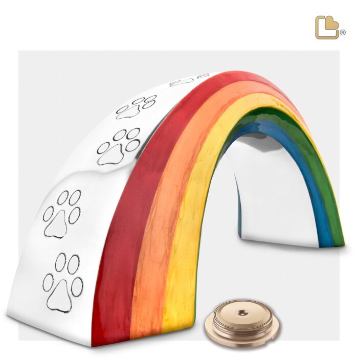 Metalen dierenurn - Rainbow zilver - 1,36 Liter