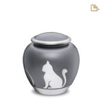 Metalen dierenurn - Shadow Kat French grijs - 1,02 Liter