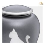 Metalen dierenurn - Shadow Kat French grijs - 1,02 Liter