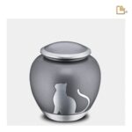 Metalen dierenurn - Shadow Kat French grijs - 1,02 Liter