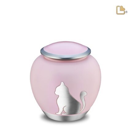 Metalen dierenurn - Shadow Kat roze - 1,02 Liter
