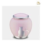 Metalen dierenurn - Shadow Kat roze - 1,02 Liter