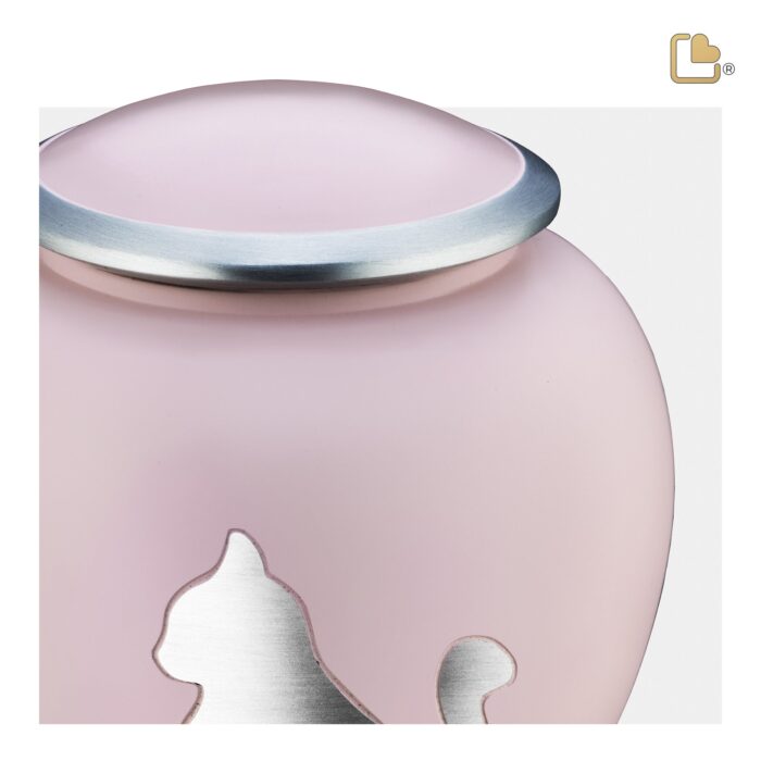 Metalen dierenurn - Shadow Kat roze - 1,02 Liter