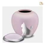 Metalen dierenurn - Shadow Kat roze - 1,02 Liter