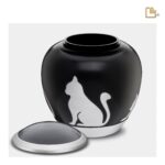 Metalen dierenurn - Shadow Kat zwart - 1,02 Liter
