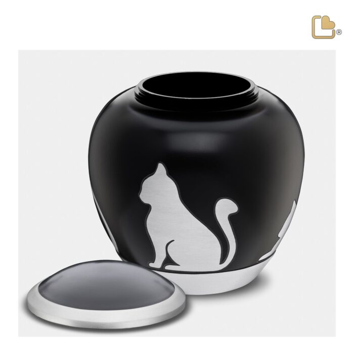 Metalen dierenurn - Shadow Kat zwart - 1,02 Liter