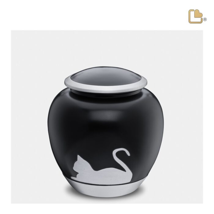 Metalen dierenurn - Shadow Kat zwart - 1,02 Liter