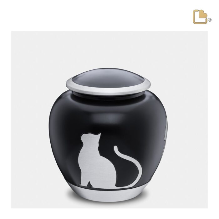 Metalen dierenurn - Shadow Kat zwart - 1,02 Liter