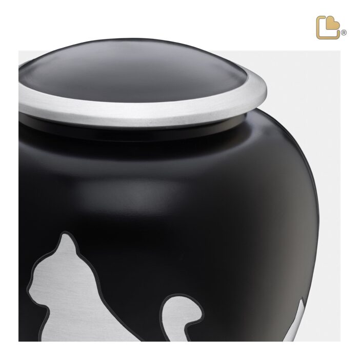 Metalen dierenurn - Shadow Kat zwart - 1,02 Liter