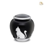 Metalen dierenurn - Shadow Kat zwart - 1,02 Liter