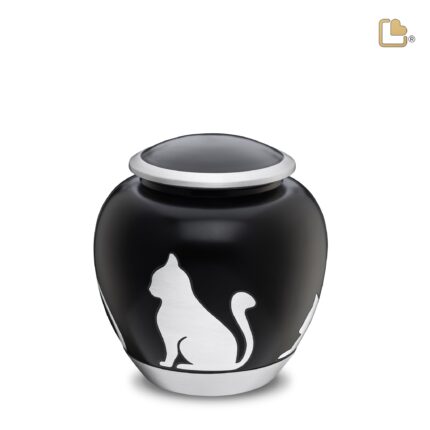Metalen dierenurn - Shadow Kat zwart - 1,02 Liter