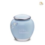 Metalen dierenurn - Shadow Pawprint blauw - 1,02 Liter