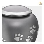 Metalen dierenurn - Shadow Pawprint French grijs - 0,61 Liter