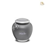 Metalen dierenurn - Shadow Pawprint French grijs - 0,61 Liter