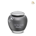 Metalen dierenurn - Shadow Pawprint French grijs - 1,02 Liter