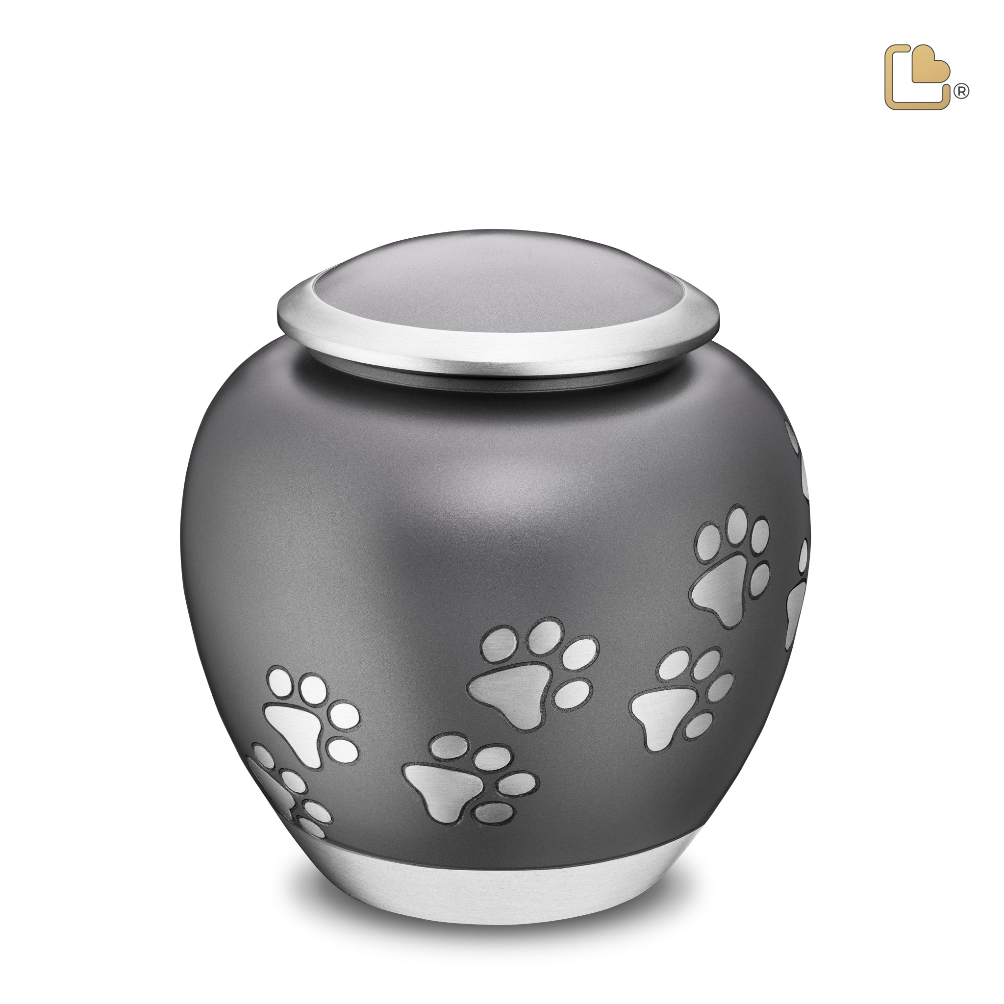 Metalen dierenurn - Shadow Pawprint French grijs - 1,41 Liter Metalen dierenurn - Shadow Pawprint French grijs - 1,41 Liter