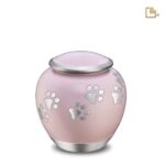 Metalen dierenurn - Shadow Pawprint roze - 1,02 Liter