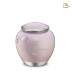 Metalen dierenurn - Shadow Pawprint roze - 1,02 Liter