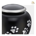 Metalen dierenurn - Shadow Pawprint zwart - 0,61 Liter