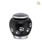Metalen dierenurn - Shadow Pawprint zwart - 1,02 Liter